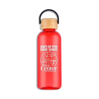 Custom Vail RPET Water Bottle with Bamboo Lid 21 oz