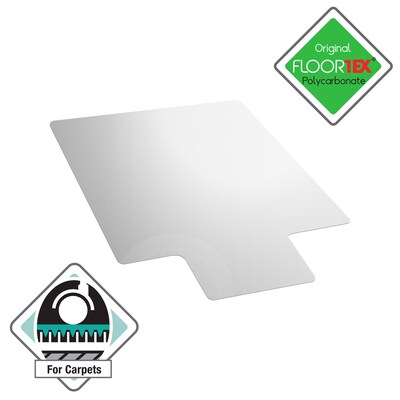 Floortex Cleartex Ultimat Lipped Chair Mat for Carpets up to 1/2", 35" x 47", Clear Polycarbonate (FC118923LR)