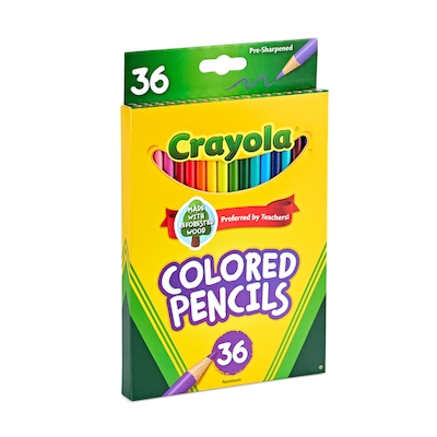 Crayola Kid's Colored Pencils, Assorted Colors, 36 Pencils/Pack (68-4036)