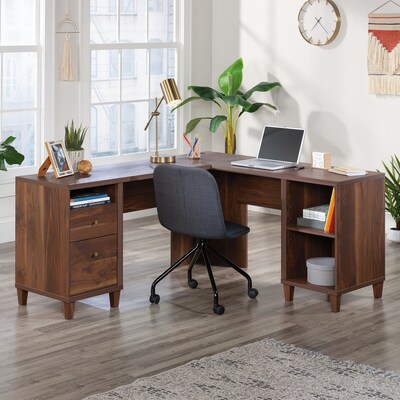 Sauder Willow Place 65W L-Shaped Home Office Desk, Grand Walnut (433812)