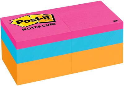 Post-it Notes, 2 x 2, Assorted Colors,  400 Sheets/Cube, 2 Cubes/Pack (2051-N-2PK)