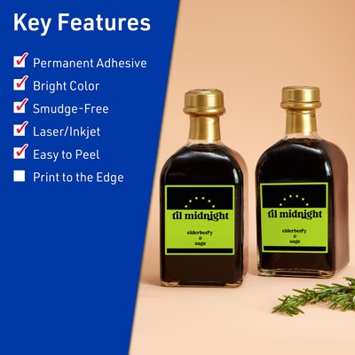 Avery Laser/Inkjet Multipurpose Square Labels, 2.5 x 2.5, Bright Green, 360/Pack (94104)