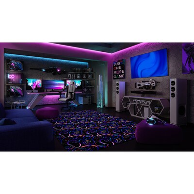 Joy Carpets Dynamo Nylon 6' x 6' Machine Tufted Rug, Fluorescent (455P)