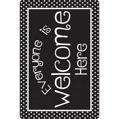 Ashley Smart Poly Computer Mouse Pad, 8" x 10", Everyone is Welcome Here, BW Dots, 6/Pack (ASH12509-6)