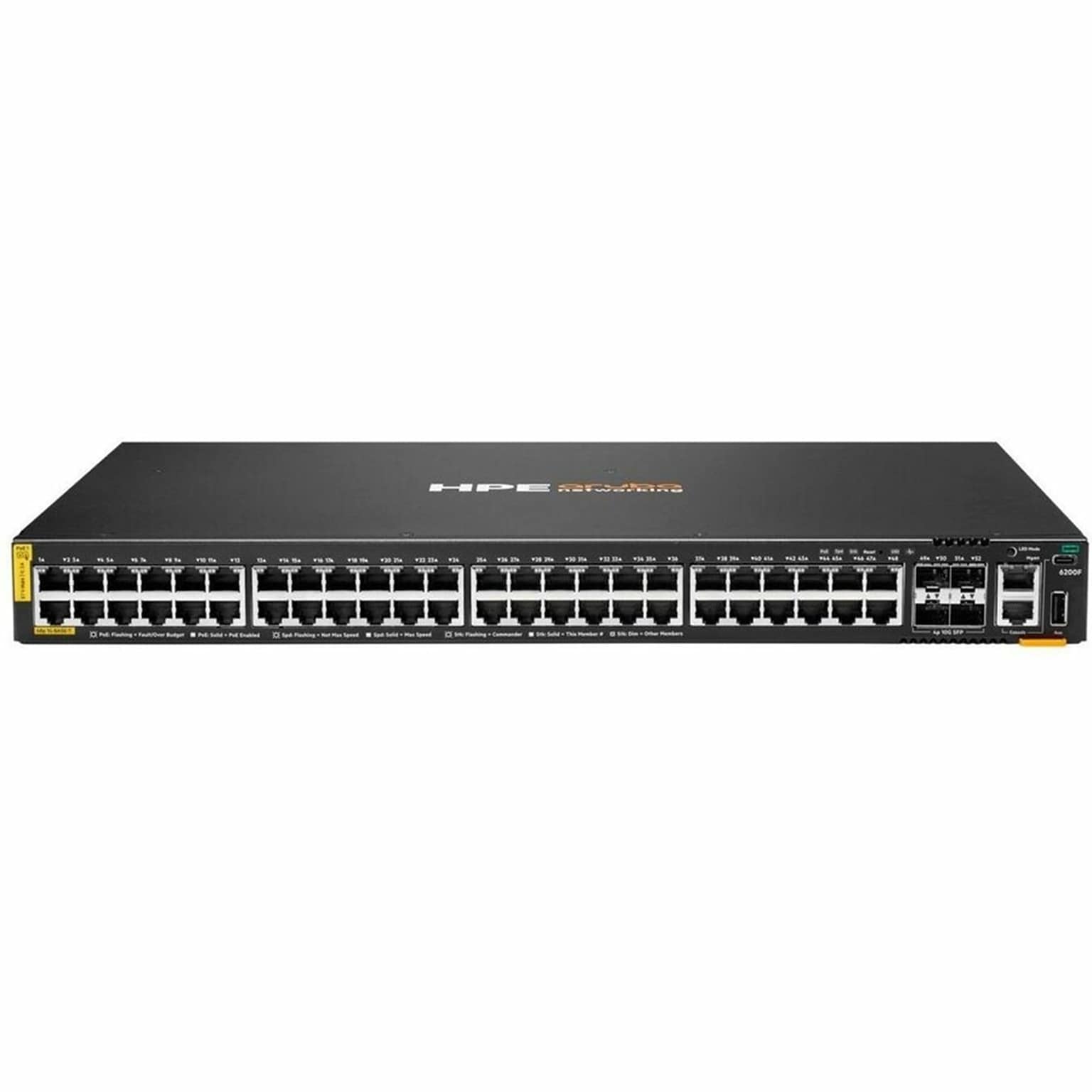 Aruba CX 6200F 48-Port Gigabit Ethernet PoE Managed Switch, 10Gbps, Gray (JL727B#ABA)