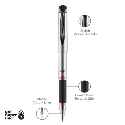 uni-ball 207 Impact Gel Pens, Bold Point, Red Ink, Dozen (65802)