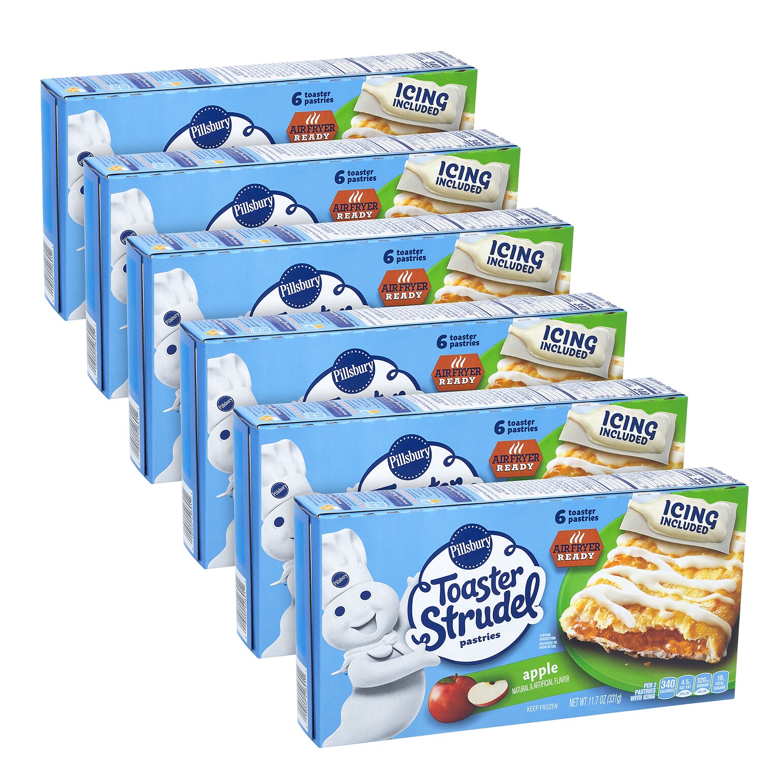 Pillsbury Toaster Strudel, Apple, 11.7 oz, 36/Pack (600-04143)