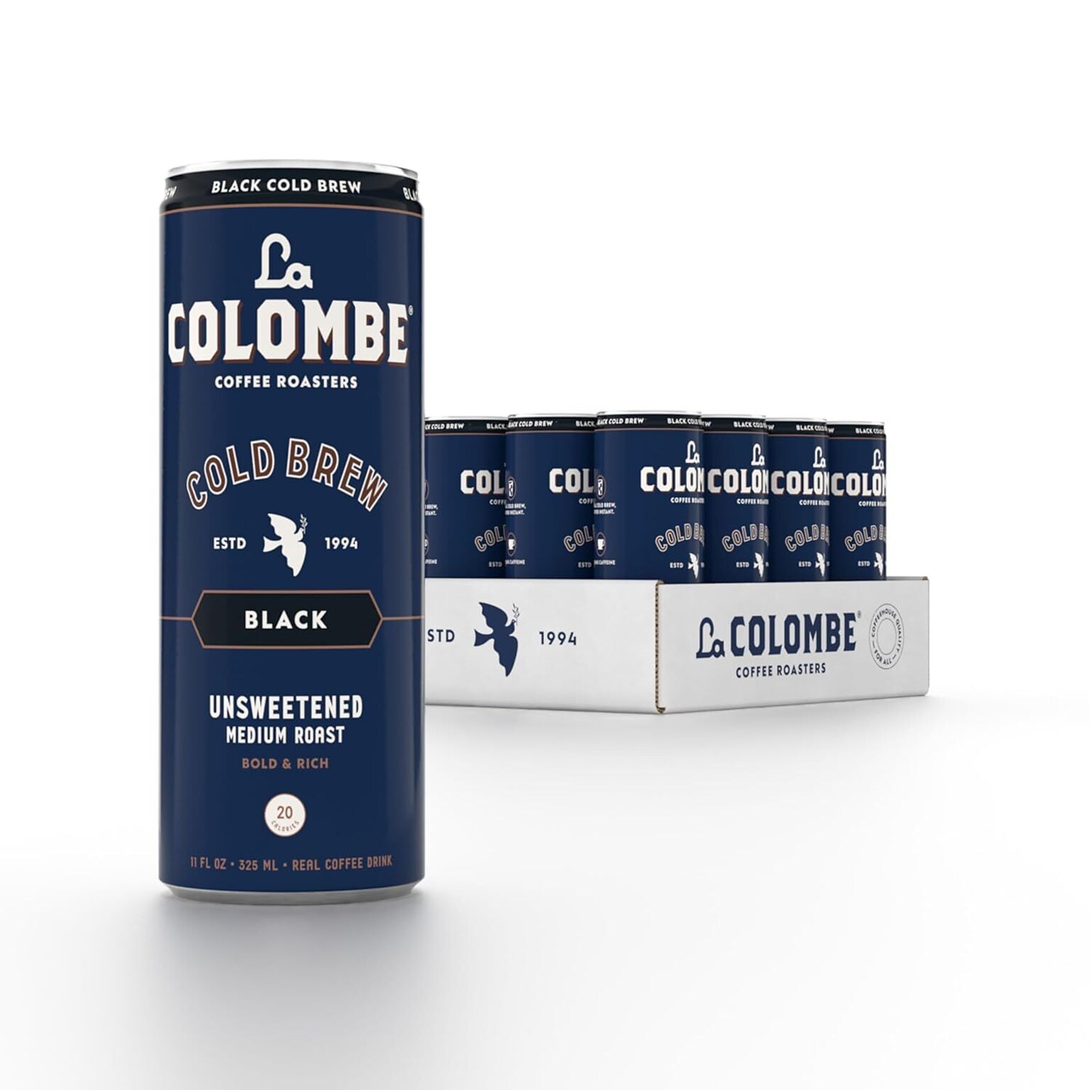La Colombe Caffeinated Cold Brew Coffee, Black, Medium Roast, 11 oz., 12/Carton (PPPURC1205)
