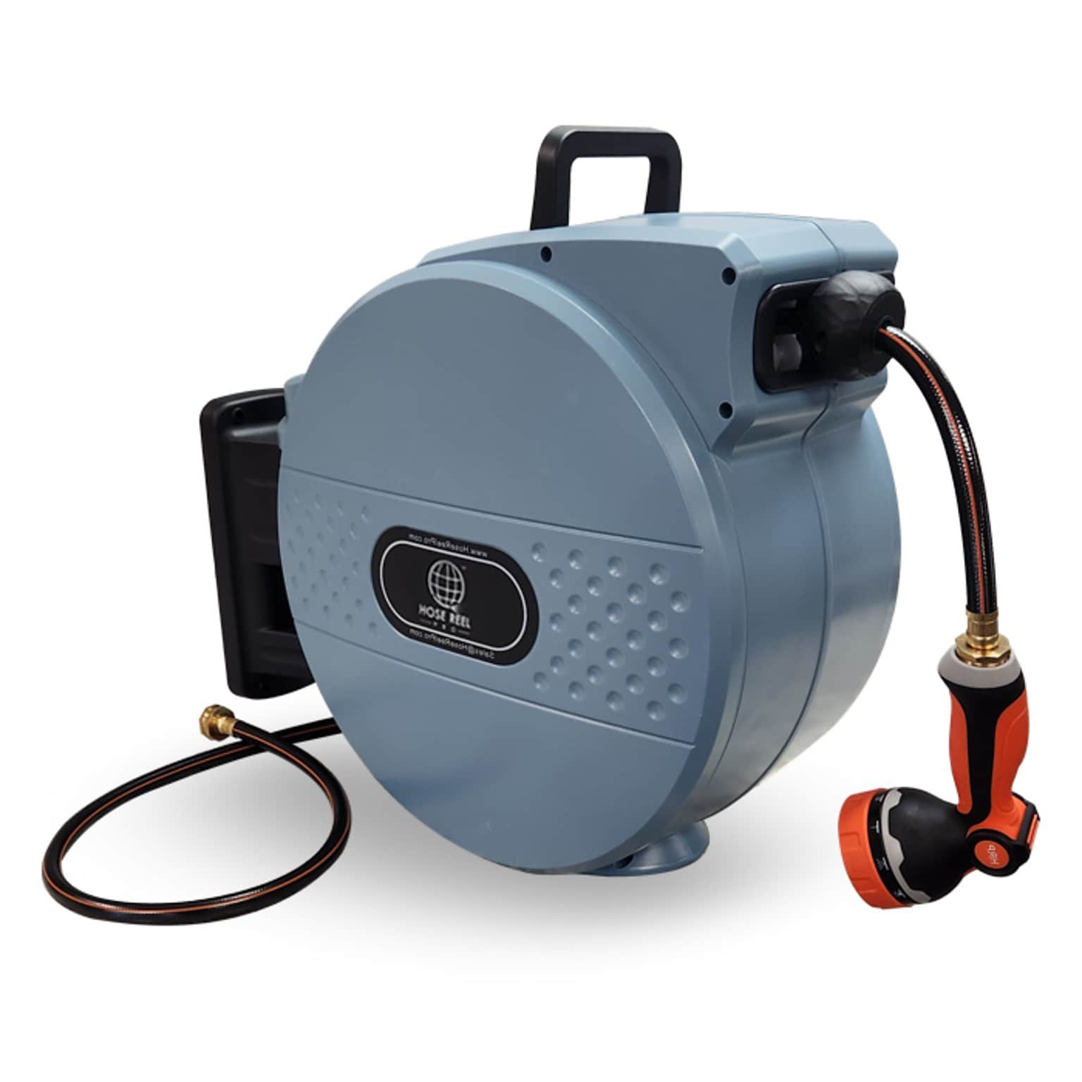 Hose Reel Pro Heavy Duty Retractable Garden Hose Reel, 1/2 x 100, Blue (GHR-1/2-BL-100)