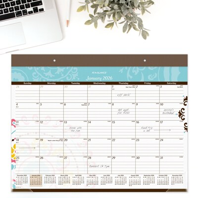 2026 AT-A-GLANCE Suzani 21.75" x 17" Monthly Desk Pad Calendar (SK17-704-26)
