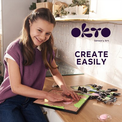 OKTO Clay-by-Number Panda Air-Dry Clay Art Kit, 17/Set (OKT20000)