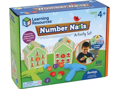 Learning Resources Number Nails Fine Motor Activity Set (LER3063)