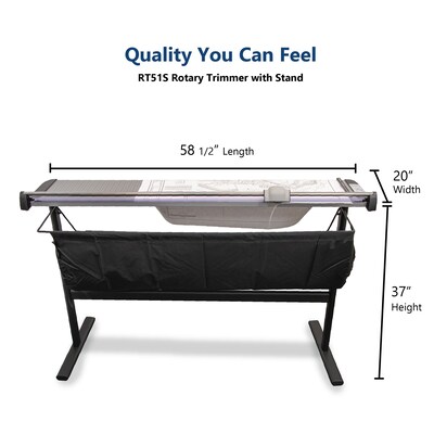 United Commercial 51" Rotary Paper Trimmer with Stand and Catch Tray, Silver/Black (RT51S)