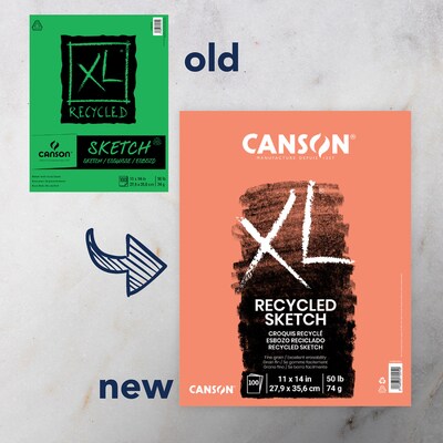Canson XL Series 11" x 14" Sketch Pad, 100 Sheets/Pad, 2/Bundle (MCXC100510923-2)