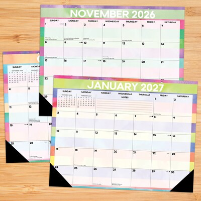 2026-2027 Willow Creek 22 x 17 Academic Monthly Desk Pad Calendar, Watercolor Stripe (64733)