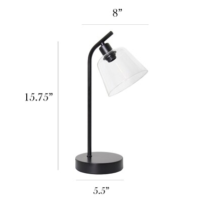 Simple Designs Sleek Essentials LED Desk Lamp, 15.75", Black (LD1080-BLK)
