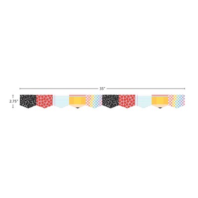 Teacher Created Resources Die-Cut Border Trim, 2.75" x 2.92', Cool for School, 12/Pack, 6 Packs/Bundle (TCR9312-6)