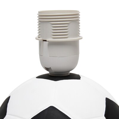 Simple Designs SportsLite Mini Soccer 10.7" LED Table Lamp, White/Black (LT2121-SCR)