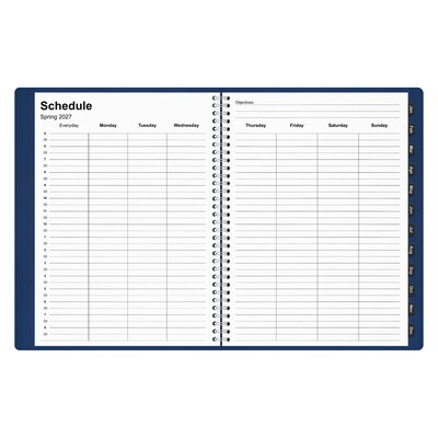 2027 Staples 8" x 11" Weekly & Monthly Appointment Book, Faux Leather Cover, Navy (ST58470-27)