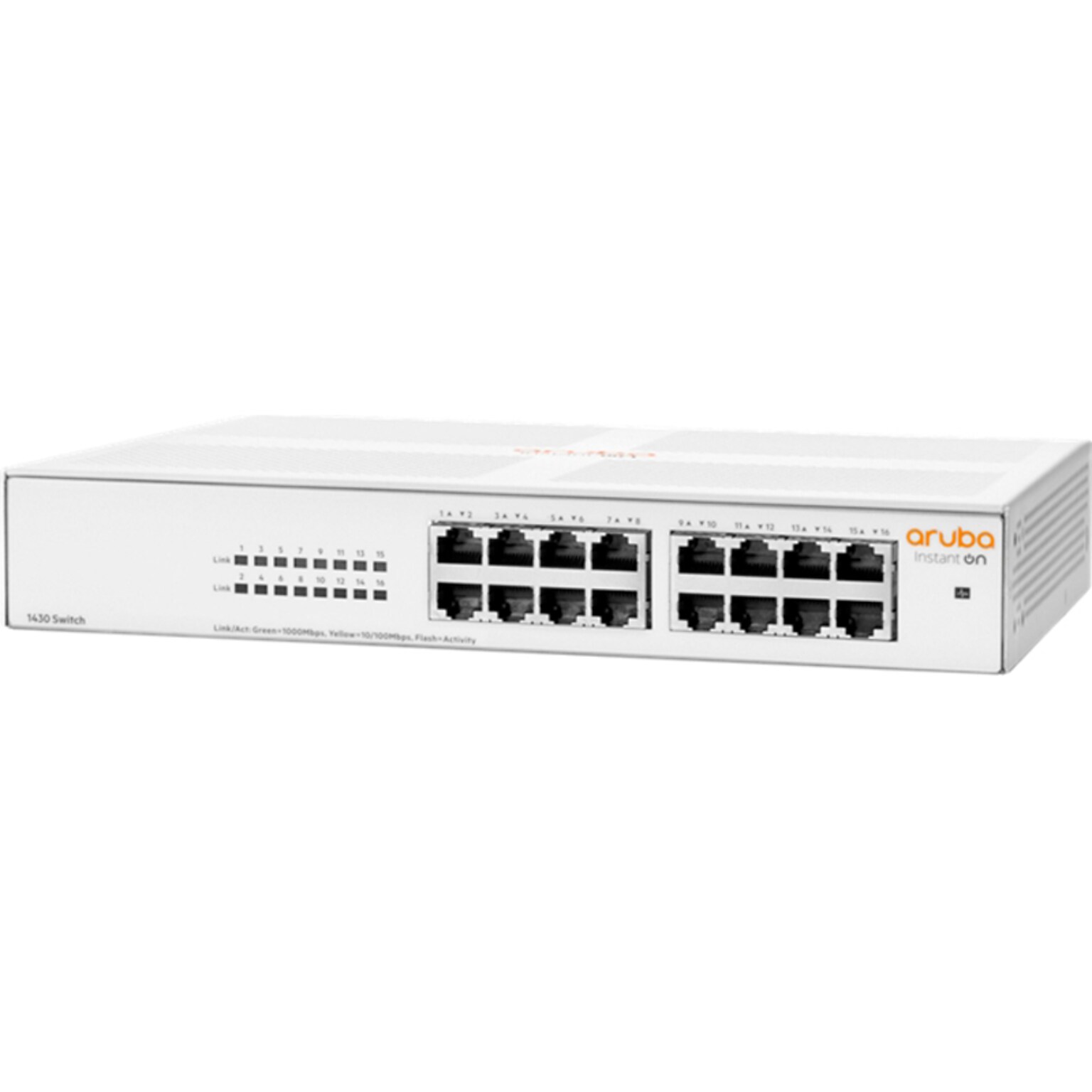 Aruba Instant On 1430 16-Port Gigabit Ethernet Unmanaged Switch, White (R8R47A#ABA)
