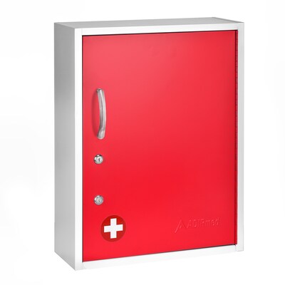 AdirMed Steel Medical Storage Cabinet with Dual Key Lock, 1.16 cu. ft. (999-06-RED)