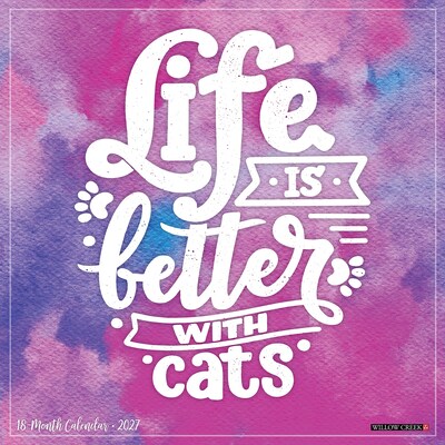 2027 Willow Creek Life is Better With Cats  12 x 12 Monthly Wall Calendar (60117)