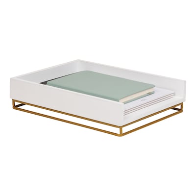 Mind Reader Metal Accessory Tray, White (WDMTRAY-WHT)