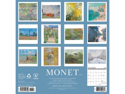2025 Willow Creek Monet 12 x 12 Monthly Wall Calendar (43998)