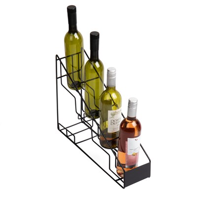 Mind Reader 13"H 3 Shelf Coffee Syrup Station Countertop Organizer, Black, Metal (IRSYR4-BLK)