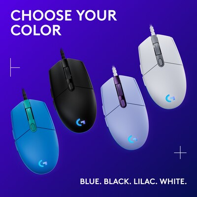 Logitech G203 Lightsync Ergonomic Optical Gaming Mouse, Lilac (910-005851)