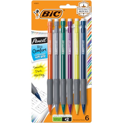 BIC Xtra Comfort Mechanical Pencil, 0.7mm, #2 Hard Lead, 6/Pack (MPGP61)