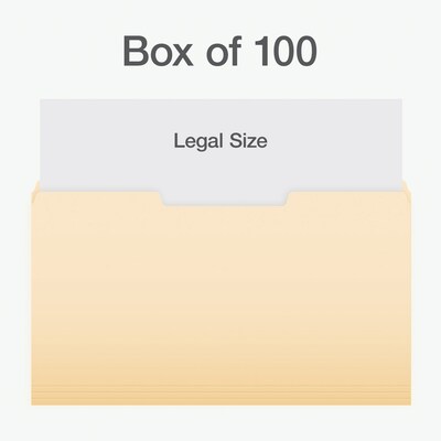 Pendaflex File Folder, 1/3-Cut Tab, Center Position, Legal Size, Manila, 100/Box (753 1/3-2)