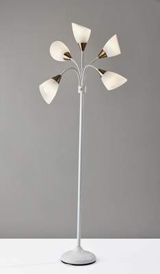Simplee Adesso 5 Light 67" Metal/Antique Brass Floor Lamp with Irregular Shade (7205-02)