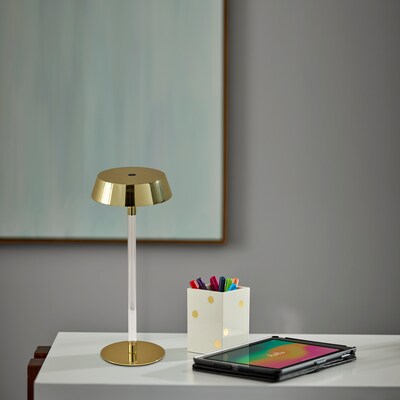 Adesso Orla 14.5 LED Table Lamp, Shiny Gold/Clear Acrylic (4100-04)