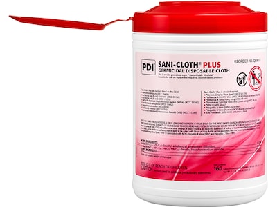 Sani-Cloth Plus Disinfecting Wipes, 160 Wipes/Canister, 12 Canisters/Carton (Q89072)