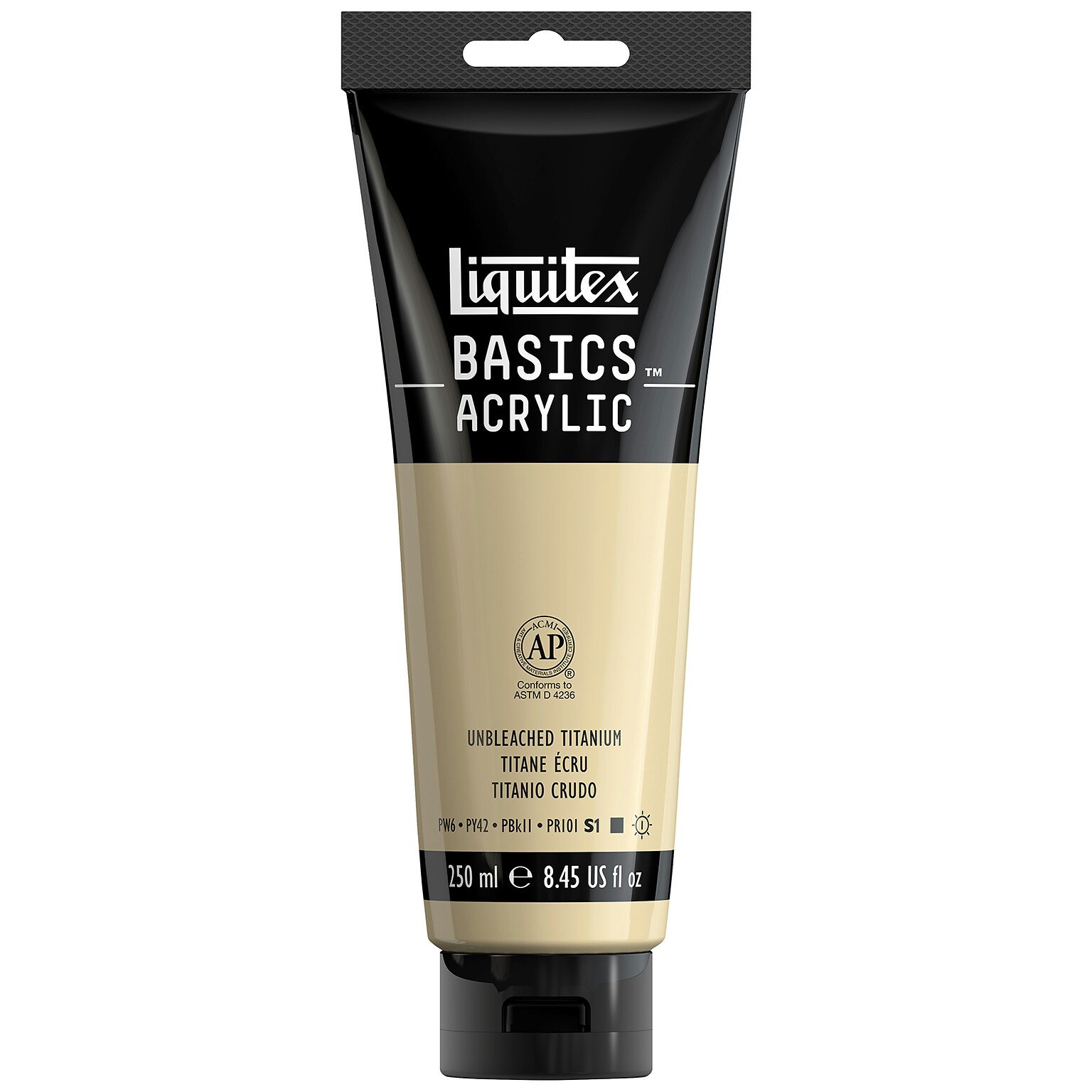 Liquitex BASICS Acrylic Paint Tube, Unbleached Titanium, 250 mL (LIQ4385434)