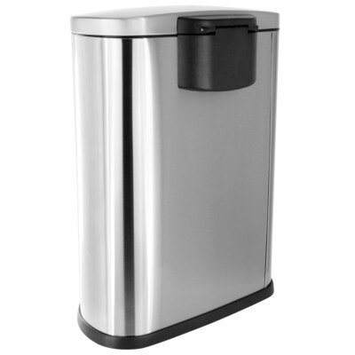 Elama Stainless Steel Indoor Step Trash Can, 13 Gallon, Silver (938121375M)
