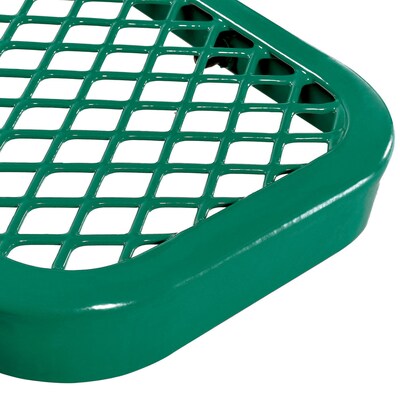 Global Industrial 8' Outdoor Steel Bench w/ Backrest, Expanded Metal, Green (277155GN)