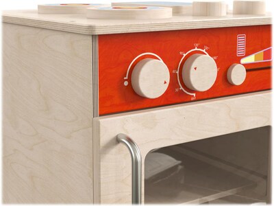 Flash Furniture Bright Beginnings Children's Kitchen Stove with Integrated Storage, Brown/Red (MK-ME03522-GG)