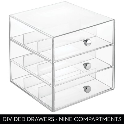 iDESIGN Stackable Storage Drawer, 3 Drawers, Plastic, Clear, 2/Pack (29094M2)