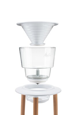 Melitta Senz V Smart 2-Cups Pourover Coffee Maker, White (MSP002WULWH0)