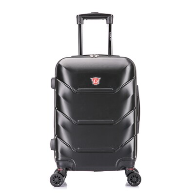 DUKAP Zonix 20" Hardside Carry-On Suitcase, 4-Wheeled Spinner, TSA Checkpoint Friendly, Black (DKZON00S-BLK)