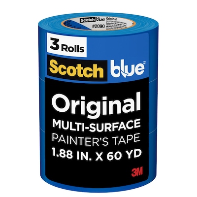 Scotch Blue Original Painters Tape Value Pack, 1.88 x 60 yds., Blue, 3 Rolls/Pack (2090-48EP3)