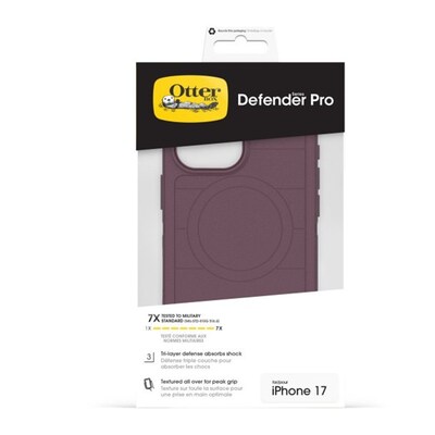 OtterBox Defender Pro MagSafe Phone Case for iPhone 17, Shock Absorbing, Purple Mystery (77-98409)