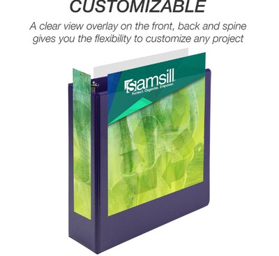 Samsill Earths Choice 3 3-Ring View Binder, Assorted Colors, 4/Pack (SAMMS48689)