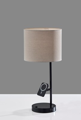 Adesso Wyatt Supercharger Incandescent Desk Lamp, 22"H, Black/Beige (2610-01)