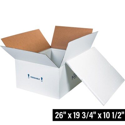 26 x 19.375 x 10.5 Insulated Shipping Containers, 1.5 Thick (271C)