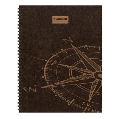 2026-2027 TF Publishing Leathered Compass 9 x 11 Academic Weekly & Monthly Planner, Paperboard Cover (AY27-9702)