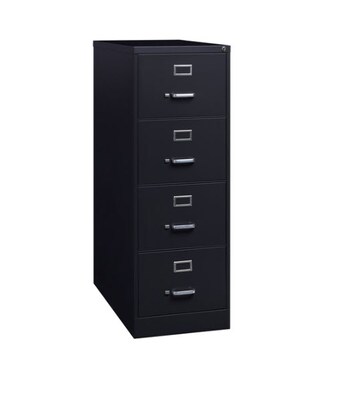 Lorell Fortress Series Vertical File Cabinet, 18W x 26.5D x 52H, Legal, Black (LLR60198)