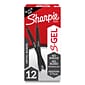 Sharpie S-Gel Retractable Matte Black Metal Barrel Gel Pen, Medium Point, Black Ink, Dozen (2153580)